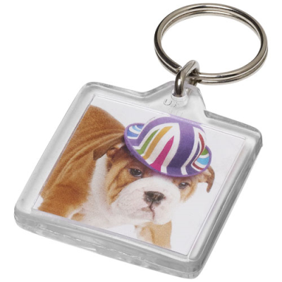 VIAL U1 SQUARE KEYRING CHAIN in Transparent Clear Transparent.
