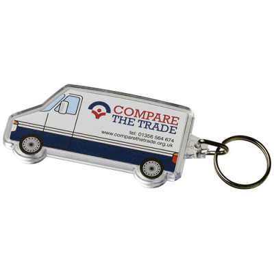 COMBO VAN-SHAPED KEYRING CHAIN in Transparent Clear Transparent.