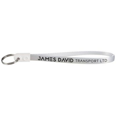 AD-LOOP ® JUMBO KEYRING CHAIN in White Solid.