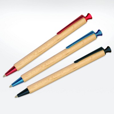 GREEN & GOOD SUSTAINABLE TIMBER ALBERO PEN with Colour Trim.