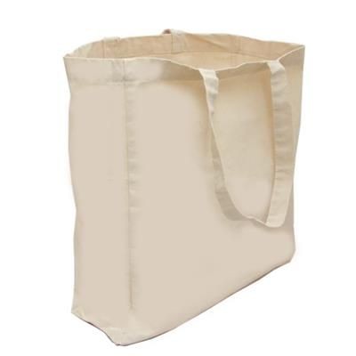 LUXURY NATURAL CANVAS SHOPPER TOTE BAG with 3-sided Gusset.