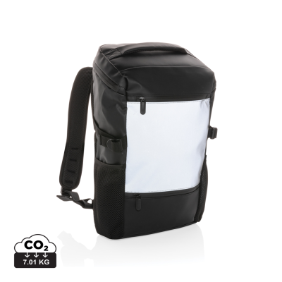 PU HIGH VISIBILITY EASY ACCESS 15,6 INCH LAPTOP BACKPACK RUCKSACK in Black.