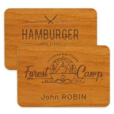 Picture of IMPRESS WOOD NAME BADGE 75 X 50MM