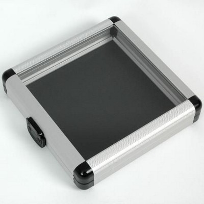 Picture of CD HOLDER CASE in Black with Clear Transparent Lid.