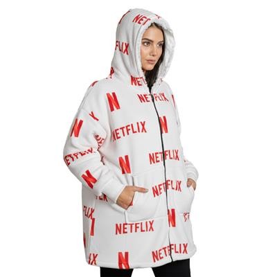 Picture of CUSTOM PRINTED SHERPA-LINED OVERSIZED ZIP HOODED HOODY