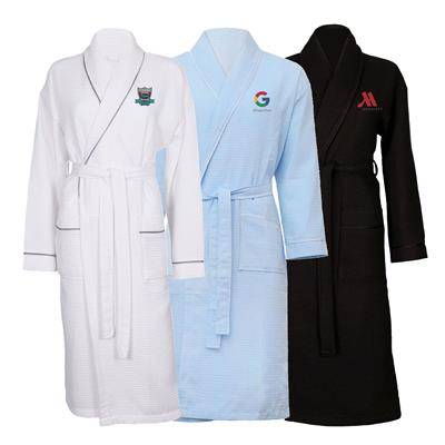 Picture of AZTEX POLYCOTTON SHAWL COLLAR WAFFLE BATHROBE DRESSING GOWN.