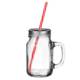 Picture of ENGRAVED MASON JAR with Lid & Stripe Straw
