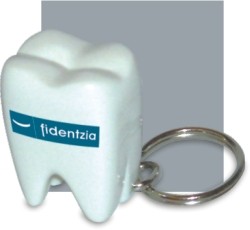 Picture of TOOTH KEYRING in White