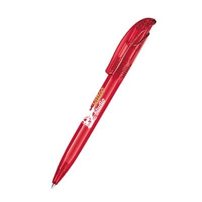 Picture of SENATOR CHALLENGER CLEAR TRANSPARENT PLASTIC BALL PEN in Cherry Red