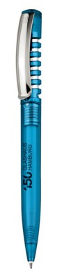 Picture of NEW SPRING METAL CLEAR TRANSPARENT BALL PEN in Light Blue
