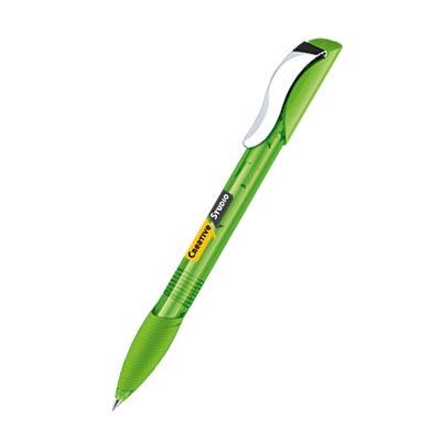 Picture of SENATOR HATTRIX CLEAR TRANSPARENT PLASTIC BALL PEN with Metal Clip & Soft Grip in Pale Green