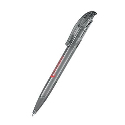 Picture of SENATOR CHALLENGER CLEAR TRANSPARENT PLASTIC BALL PEN with Soft Grip in Cool Grey 9