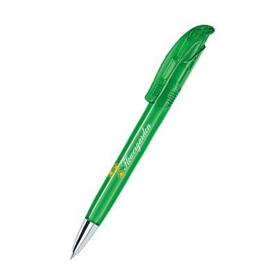Picture of SENATOR CHALLENGER CLEAR TRANSPARENT PLASTIC BALL PEN with Metal Tip in Vivid Green