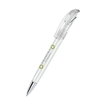 Picture of SENATOR CHALLENGER CLEAR TRANSPARENT PLASTIC BALL PEN with Metal Tip in Clear-white