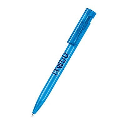 Picture of SENATOR LIBERTY CLEAR TRANSPARENT PLASTIC BALL PEN in Hex Cyan