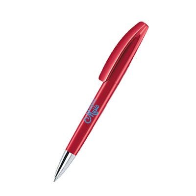 Picture of SENATOR BRIDGE POLISHED PLASTIC BALL PEN with Metal Tip in Cherry Red