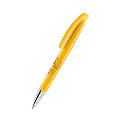 Picture of SENATOR BRIDGE POLISHED PLASTIC BALL PEN with Metal Tip in Honey Yellow