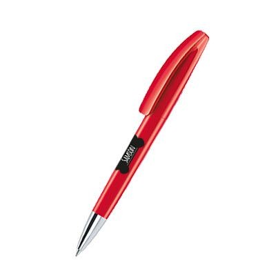 Picture of SENATOR BRIDGE POLISHED PLASTIC BALL PEN with Metal Tip in Strawberry Red