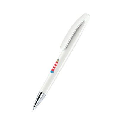 Picture of SENATOR BRIDGE POLISHED PLASTIC BALL PEN with Metal Tip in White