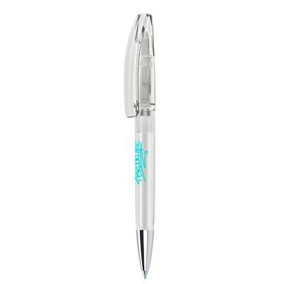 Picture of SENATOR BRIDGE CLEAR TRANSPARENT PLASTIC BALL PEN with Metal Tip in Clear Transparent