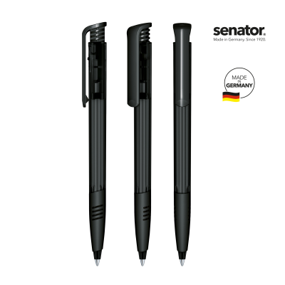 Picture of SENATOR SUPER HIT CLEAR TRANSPARENT PLASTIC BALL PEN with Soft Grip in Black