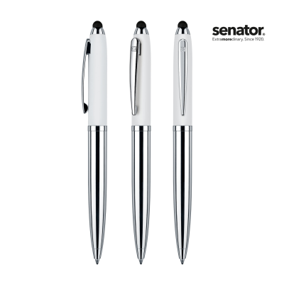 Picture of SENATOR NAUTIC SILVER CHROME & SOFT LACQUER METAL TOUCHPAD BALL PEN in Black