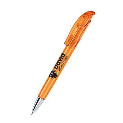 Picture of SENATOR CHALLENGER CLEAR TRANSPARENT PLASTIC BALL PEN with Metal Tip in Orange