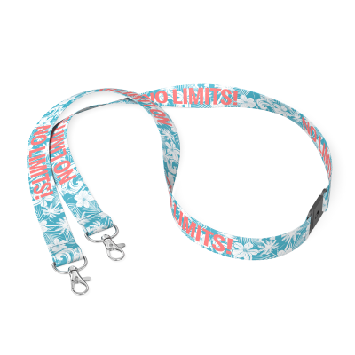 Picture of RECYCLED POLYESTER (RPET) SUBLIMATION LANYARD with 2 Clips