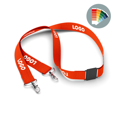Picture of POLYESTER PANTONE MATCHED SCREENPRINT LANYARD with 2 Clips