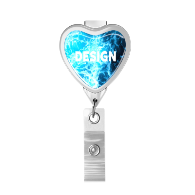 Picture of RETRACTABLE BADGE REEL in Heart Shape with Logo