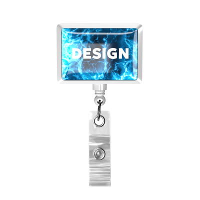 Picture of RETRACTABLE BADGE REEL in Rectangular Shape with Logo