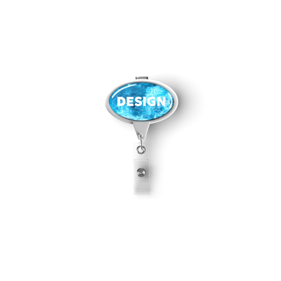 Picture of RETRACTABLE BADGE REEL in Oval Shape with Logo