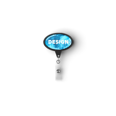 Picture of RETRACTABLE BADGE REEL in Oval Shape with Logo