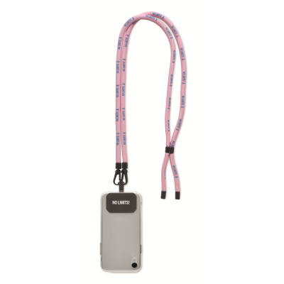 Picture of ?8MM FULL COLOUR POLYESTER CROSSBODY CORD MOBILE PHONE HOLDER