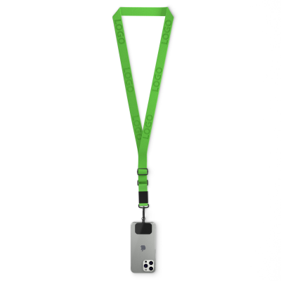 Picture of WOVEN ADJUSTABLE CROSSBODY MOBILE PHONE HOLDER with Logo Engraved Metal Plate