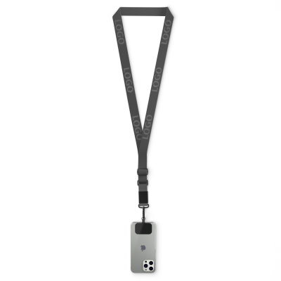Picture of WOVEN ADJUSTABLE CROSSBODY MOBILE PHONE HOLDER with Logo Engraved Metal Plate
