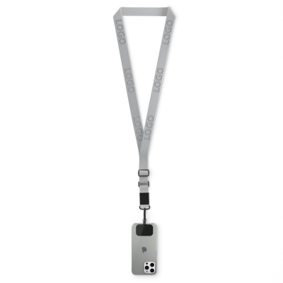 Picture of WOVEN ADJUSTABLE CROSSBODY MOBILE PHONE HOLDER with Logo Engraved Metal Plate