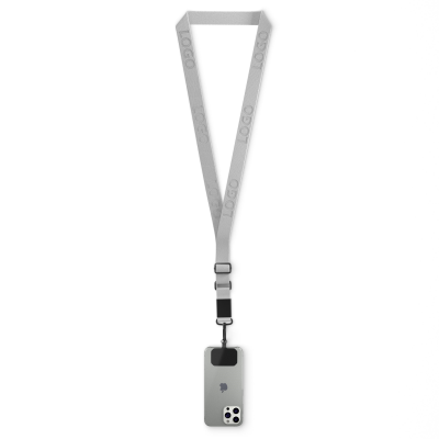 Picture of WOVEN ADJUSTABLE CROSSBODY MOBILE PHONE HOLDER with Logo Engraved Metal Plate