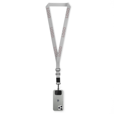 Picture of WOVEN ADJUSTABLE CROSSBODY MOBILE PHONE HOLDER with Logo Engraved Metal Plate