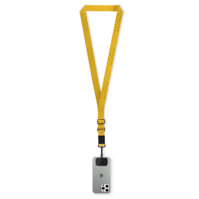Picture of WOVEN ADJUSTABLE CROSSBODY MOBILE PHONE HOLDER with Logo Engraved Metal Plate