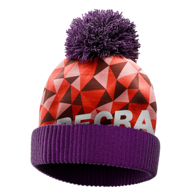 Picture of FULL COLOUR POLYESTER BEANIE with Acrylic Inside, Pom Pom & Ribbed 2*1 Cuff