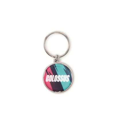 Picture of ROUND SHAPE IRON, DOMED KEYRING CHAIN