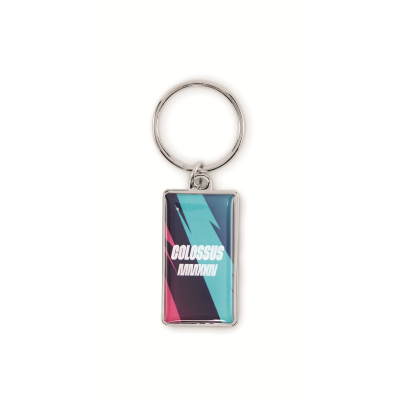 Picture of RECTANGULAR IRON, DOMED KEYRING CHAIN