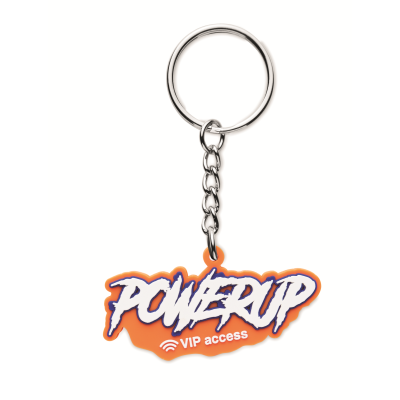 Picture of CUSTOM PVC RUBBER NFC KEYRING with a Single-Sided Logo Design