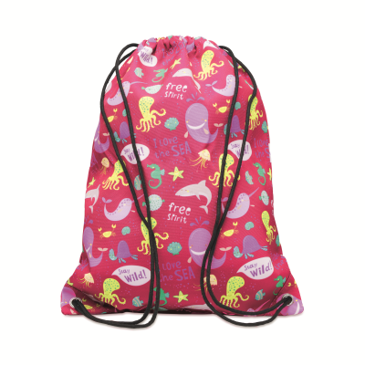 Picture of FULL COLOUR 220GSM POLYESTER DRAWSTRING BAG FOR VIVID COLOURS