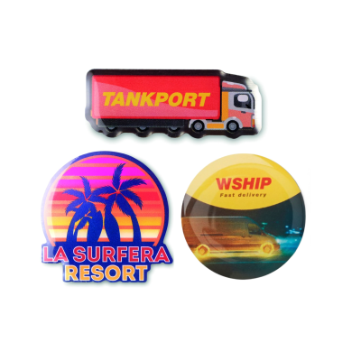 Picture of CUSTOM SHAPE STAINLESS STEEL METAL LAPEL PIN with Full Colour Doming