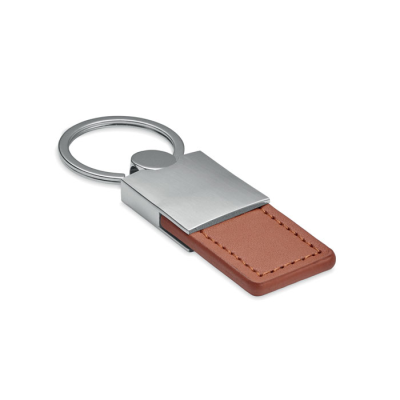 Picture of PU AND METAL KEYRING in Brown