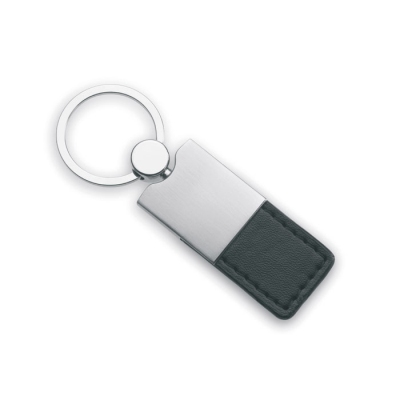 Picture of PU AND METAL KEYRING in Black.