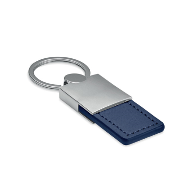 Picture of PU AND METAL KEYRING in Blue
