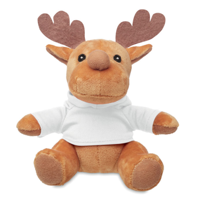 Picture of PLUSH REINDEER with Hooded Hoody in White